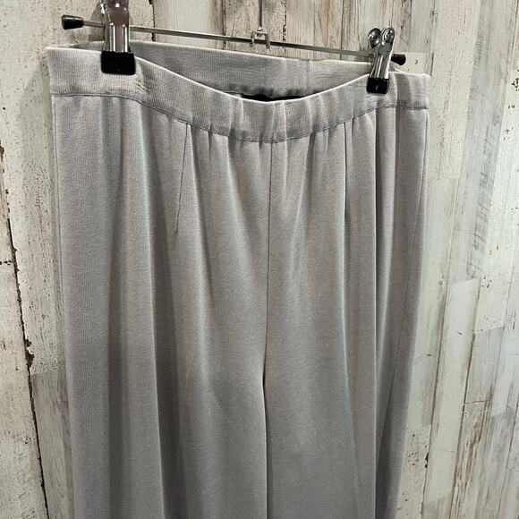Ming Wang Gray Knit Pull On High Waisted Straight Pants Womens Size Small - Picture 2 of 8